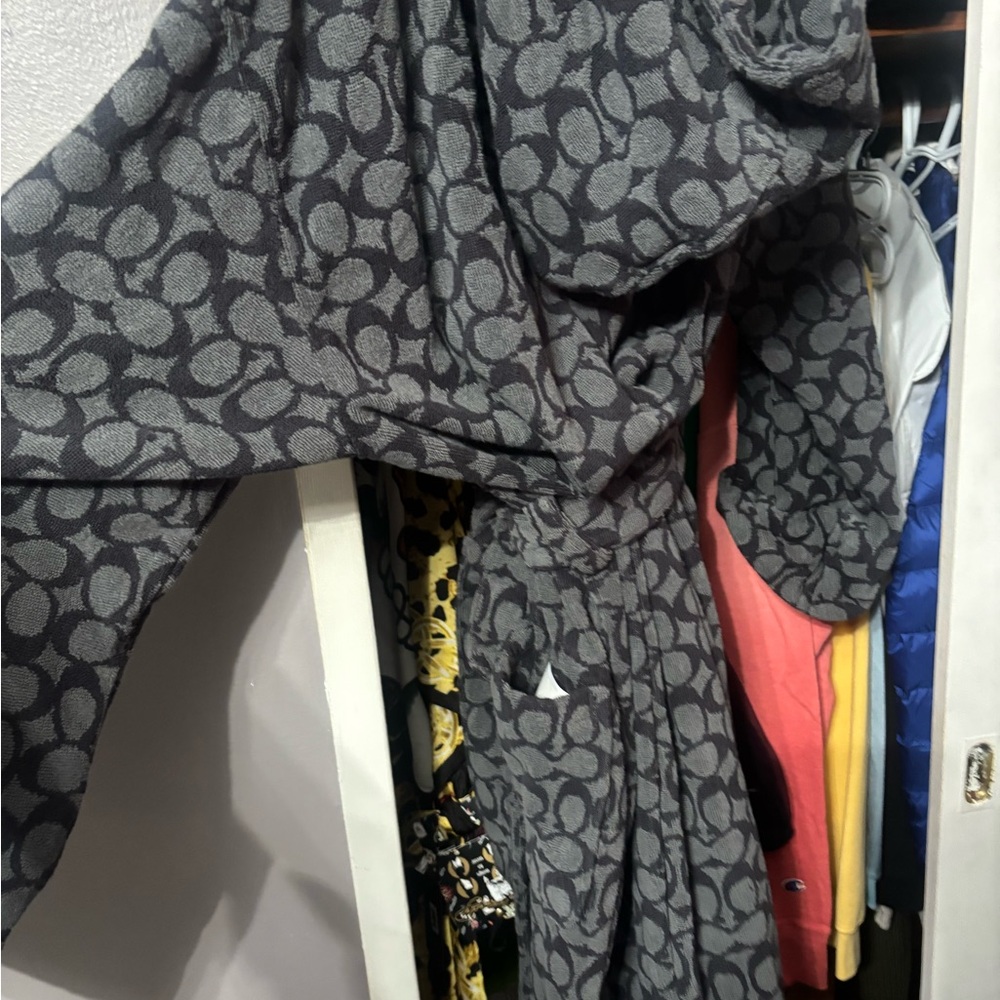 Coach Gray Signature Logo Robe - Picture 3 of 6